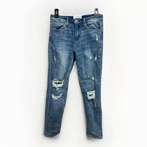 Vervet Womens Jeans Size 26 Distressed Straight Leg Casual Blue Denim